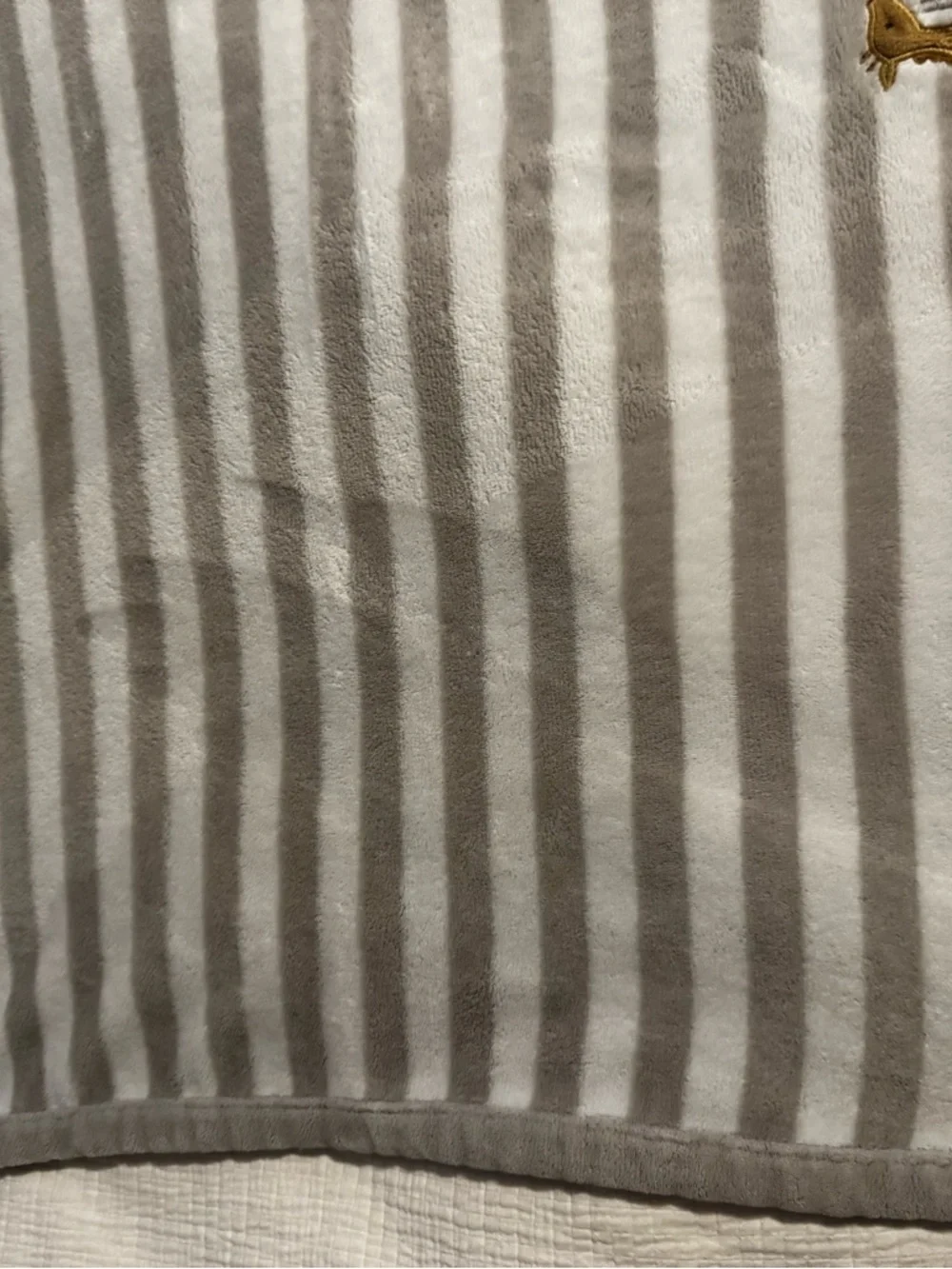 Just One You By Carter’s “Loved By Mommy” Baby Blanket Unisex Striped Gray White